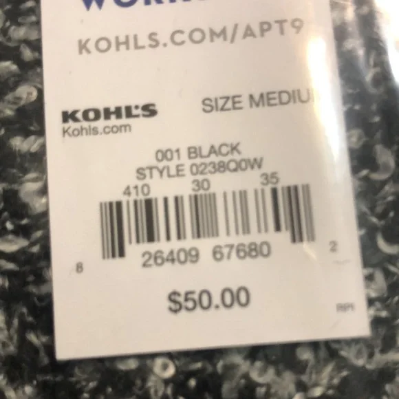 Women's Apt. 9 Tunic Sweater, Size M Black - Picture 3 of 6